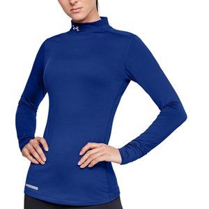 UA ColdGear Authentic Mock Teal Long Sleeve